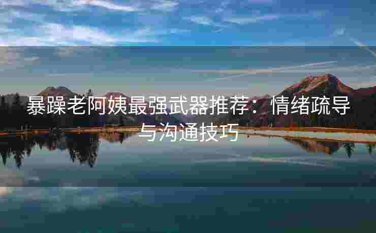 暴躁老阿姨最强武器推荐：情绪疏导与沟通技巧