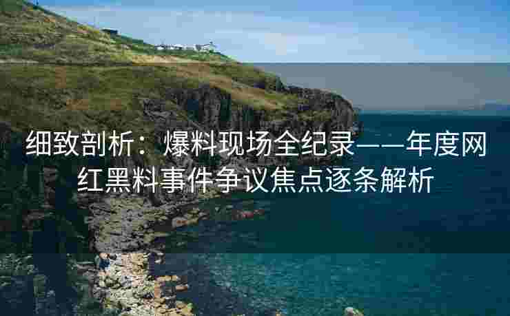 细致剖析：爆料现场全纪录——年度网红黑料事件争议焦点逐条解析