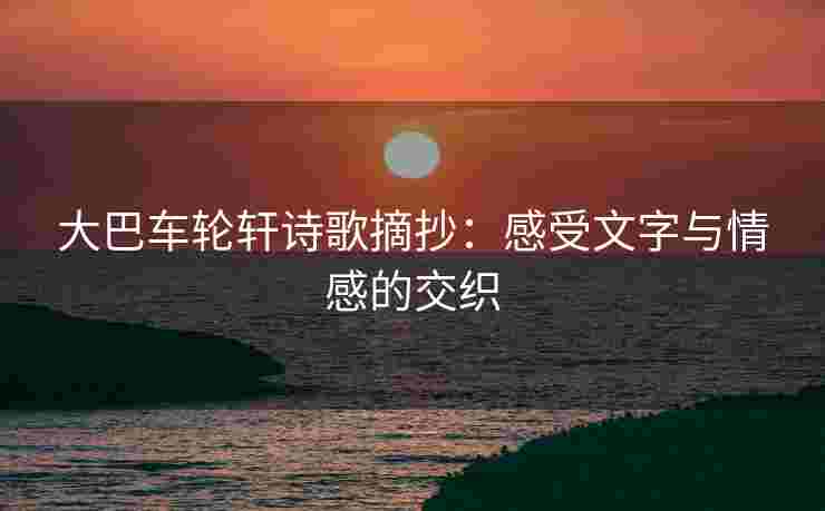 大巴车轮轩诗歌摘抄：感受文字与情感的交织