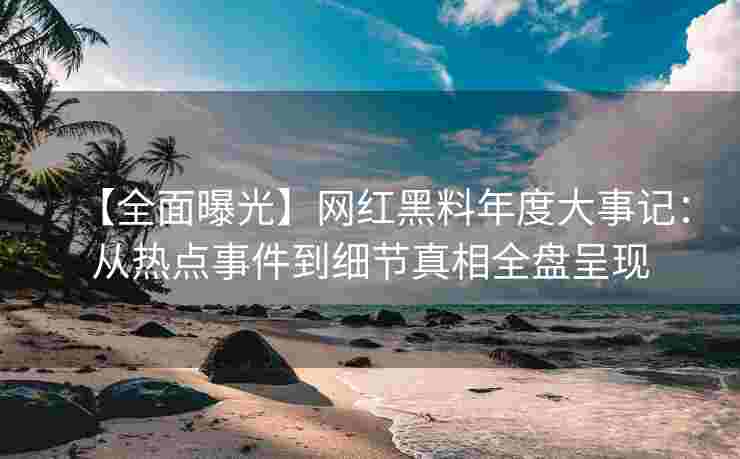 【全面曝光】网红黑料年度大事记：从热点事件到细节真相全盘呈现